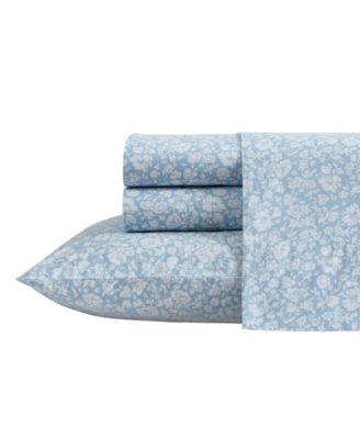 Laura Ashley 200-Thread Count Cotton Percale 4 -Pc. Sheet Set, King