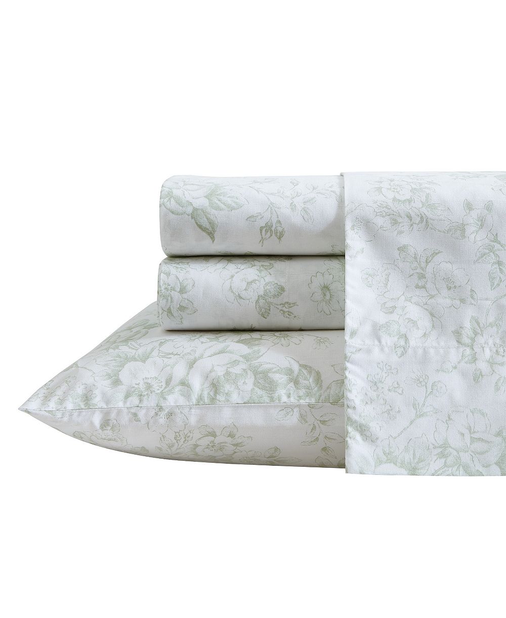 Laura Ashley Комплект из 3 простыней из хлопка 200-Thread Cotton Twin XL