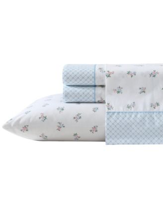 Комплект простыней Laura Ashley 200-Thread Count Cotton Percale Queen