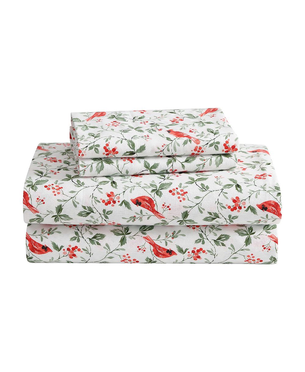 Laura Ashley Flannel 3 -Pc. Sheet Set, Twin