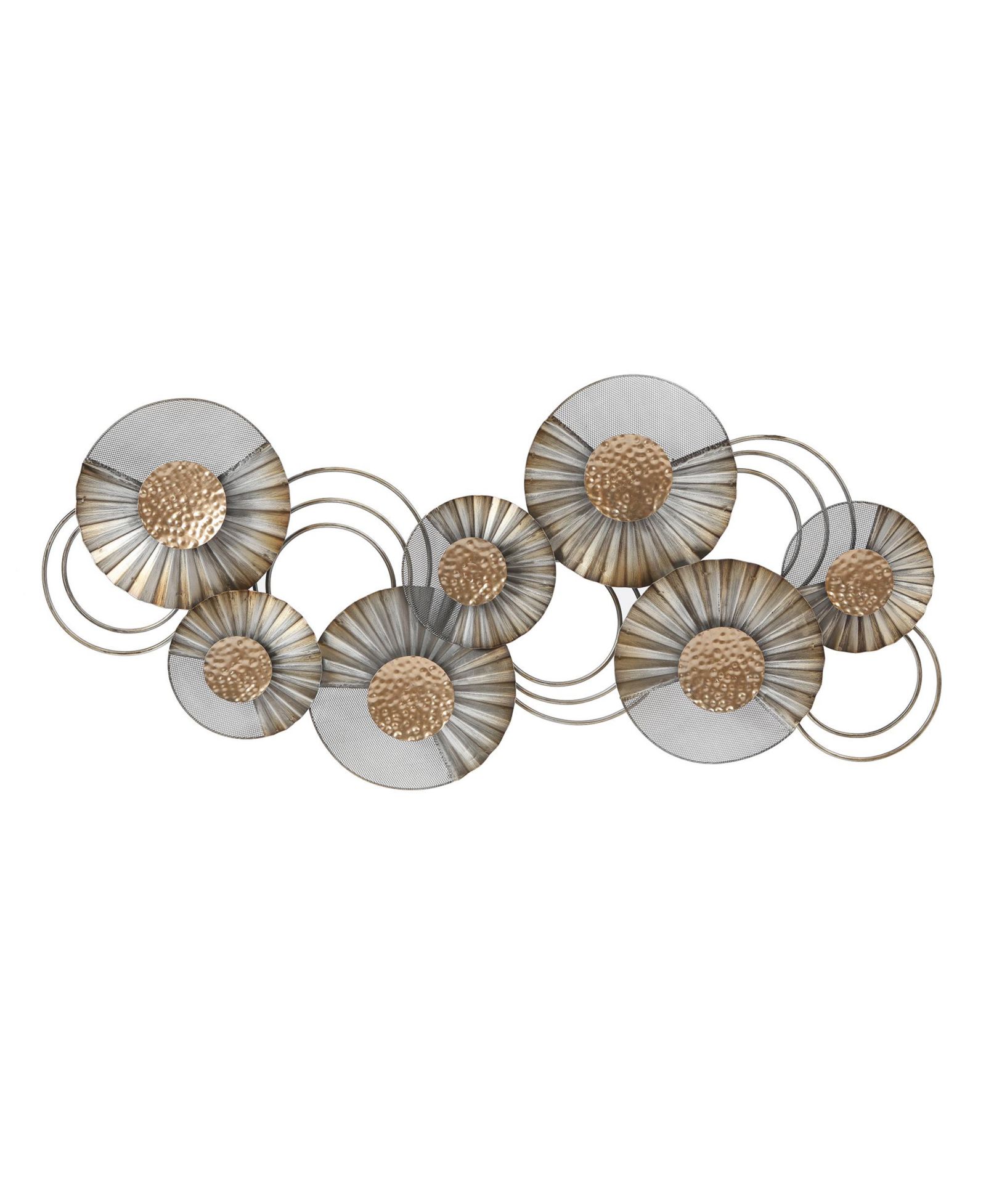 Настенный декор LuxenHome 47" W Distressed Metal Modern Flower