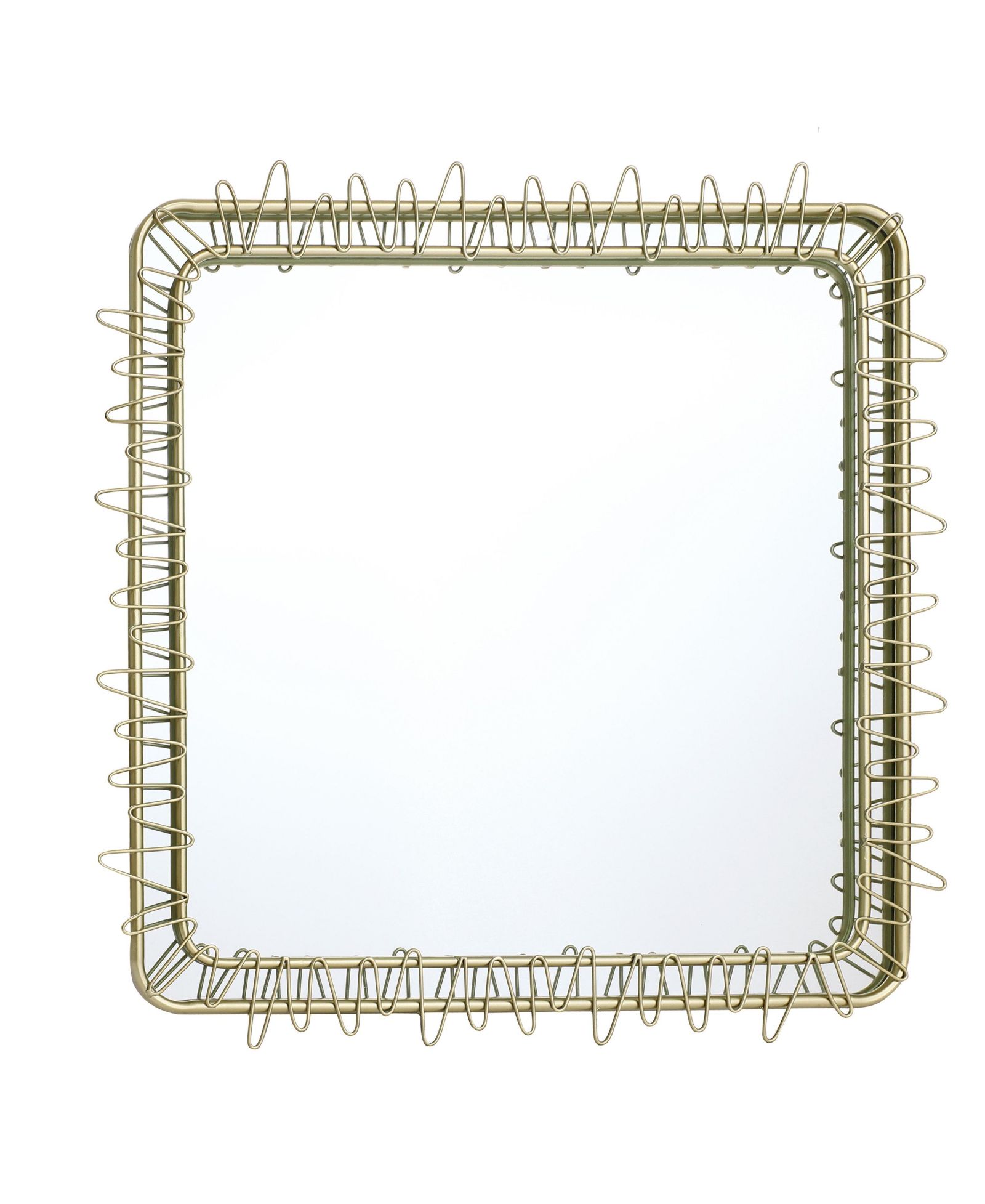 LuxenHome Gold Metal Frame 30.2-In Square Accent Wall Mirror