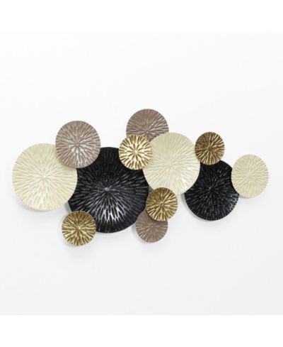 LuxenHome Multi-Color Coastal Abstract 47.25-Inch Wide Metal Wall Decor