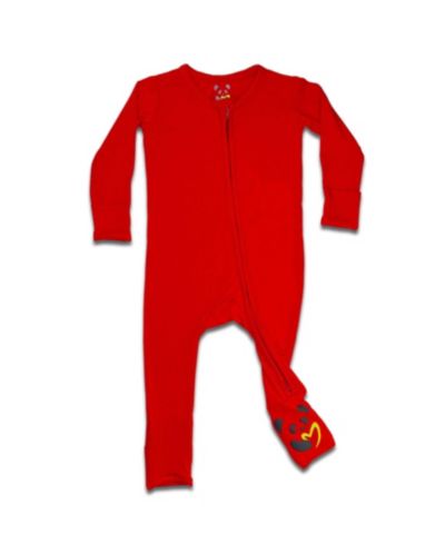 Bellabu Bear Baby Boys or Baby Girls, Winterberry Red Convertible Footie