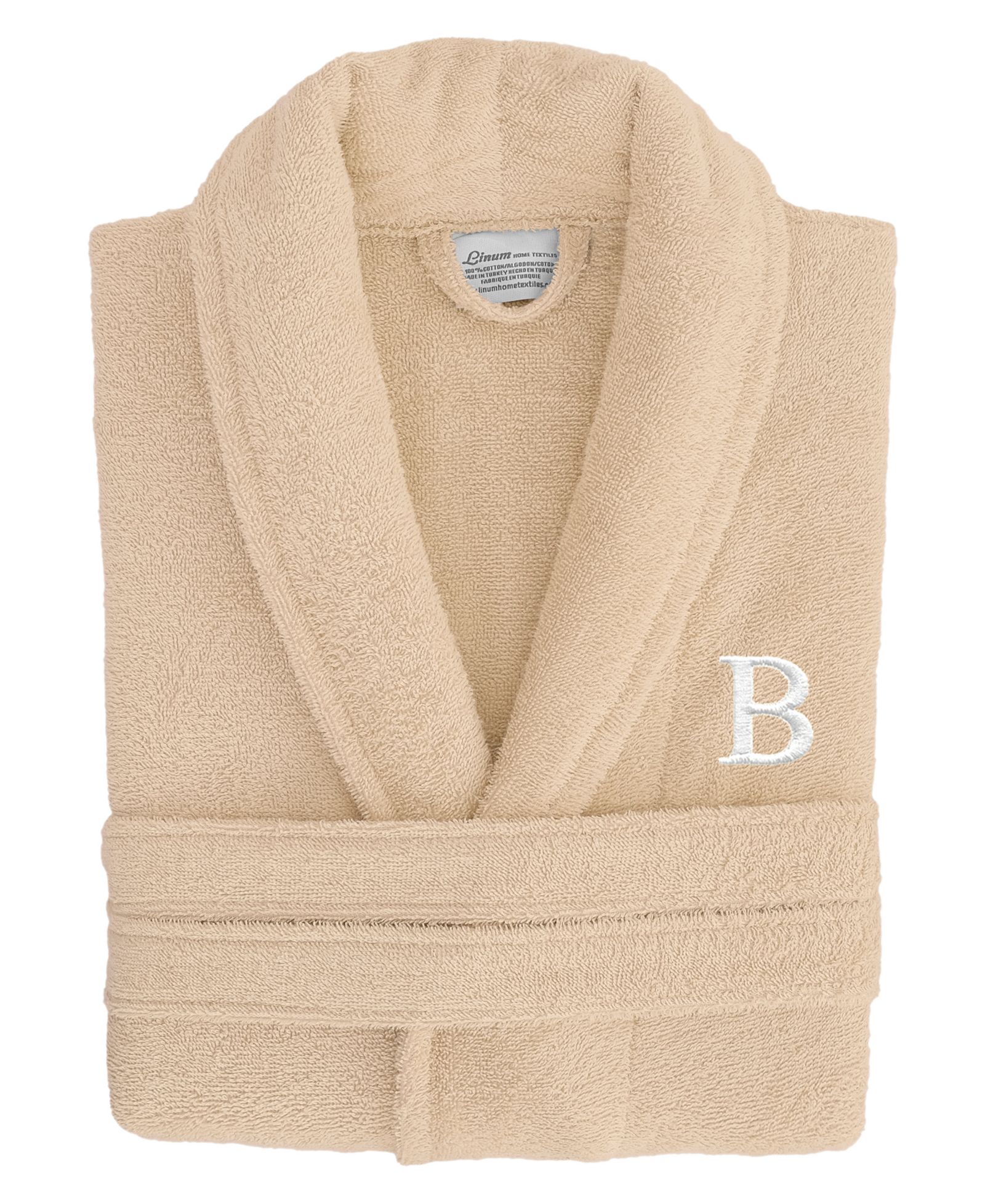 Linum Home Bookman Font 100% Turkish Cotton Unisex Terry Bathrobe