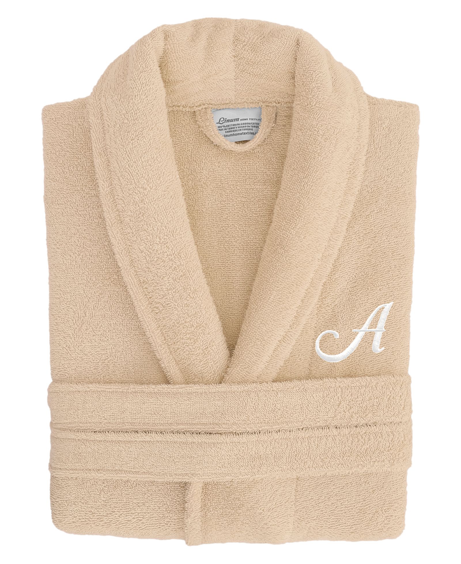 Linum Home Linum Font 100% Turkish Cotton Unisex Terry Bathrobe