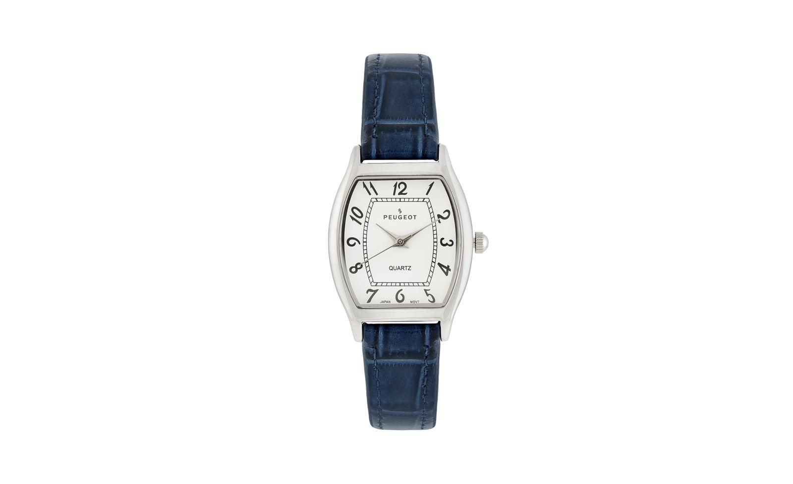 Peugeot Women 26 x 32mm Cushion Shape Watch with Blue Leather Band