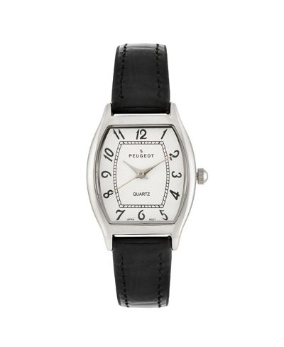 Peugeot Women 26 x 32mm Cushion Shape Watch with Black Leather Band