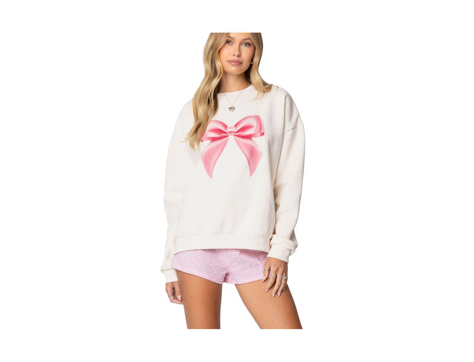 Свитшот Edikted Womens Bow Brat Printed