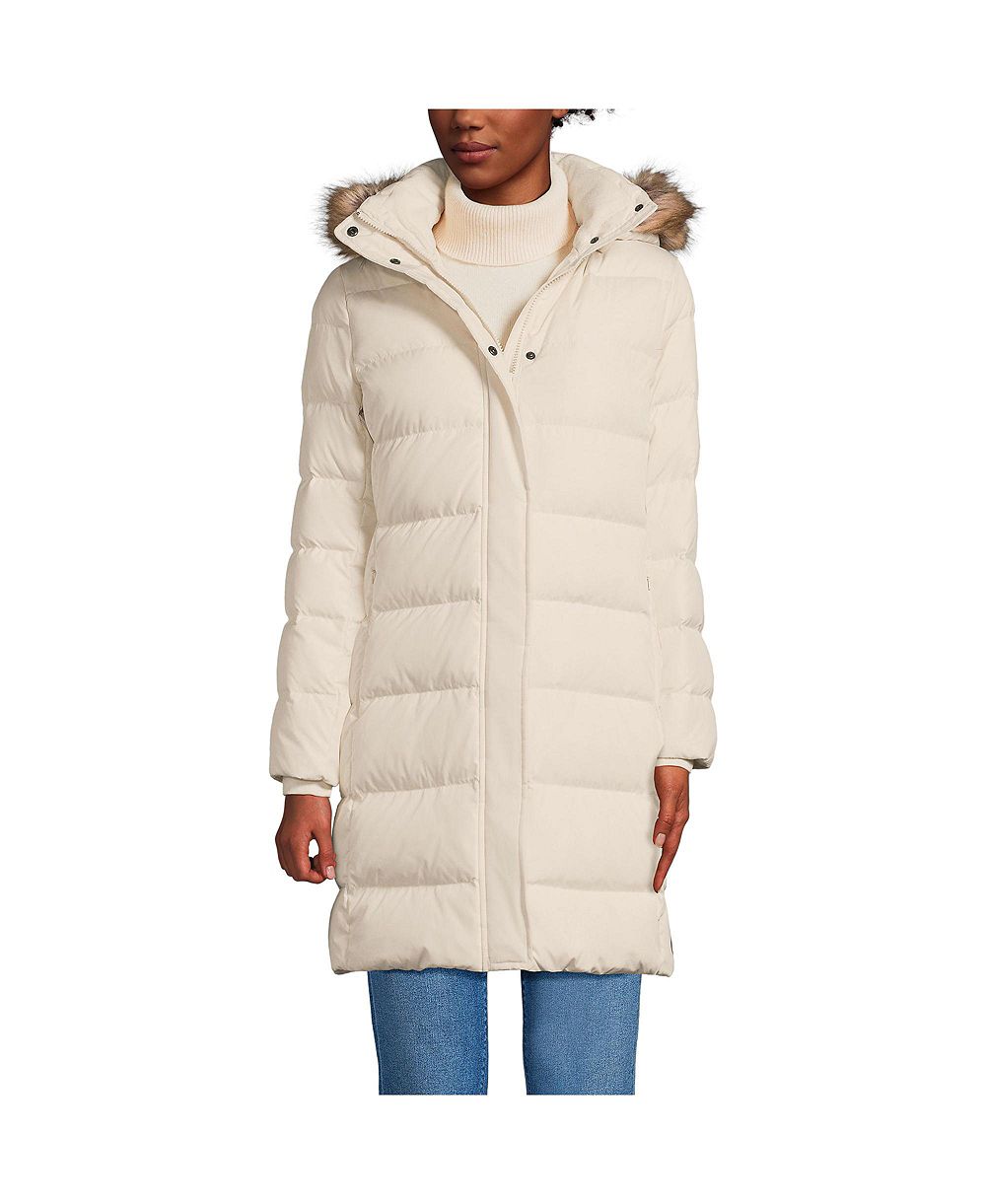 Lands' End Женское длинное пуховое пальто Max 600 Down Puffer