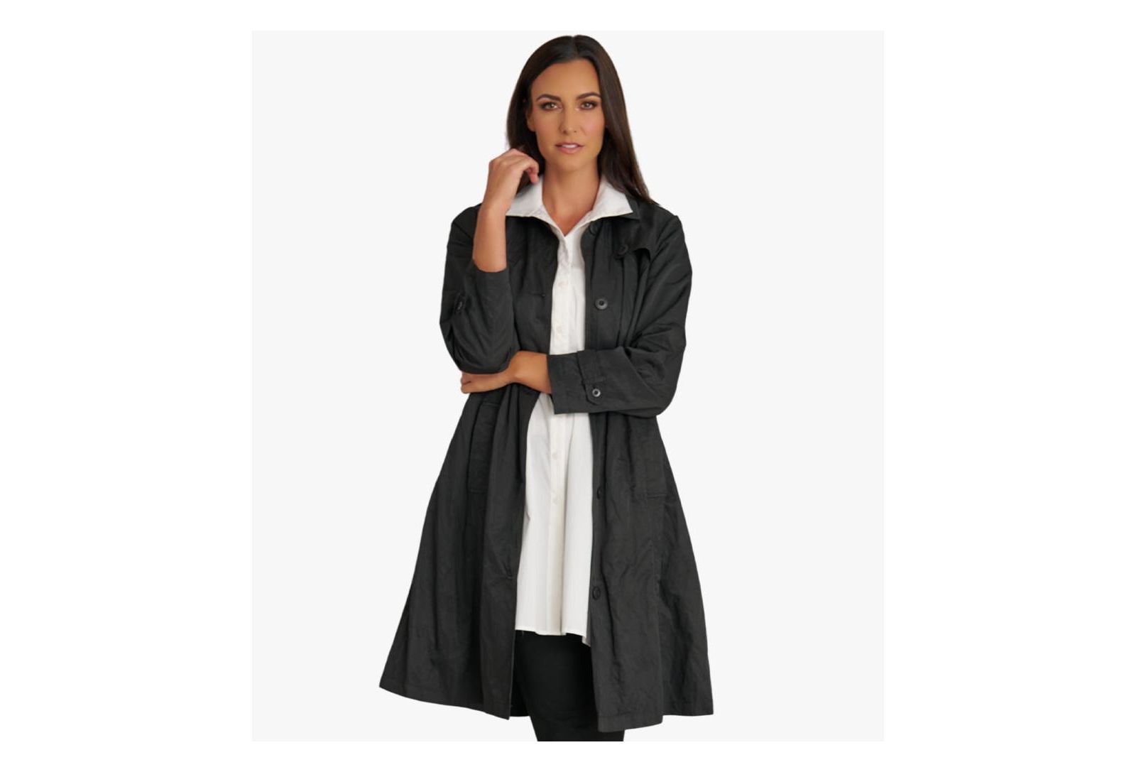 Stella Carakasi Women's Belted Water-Resistant Button Front Trench Coat