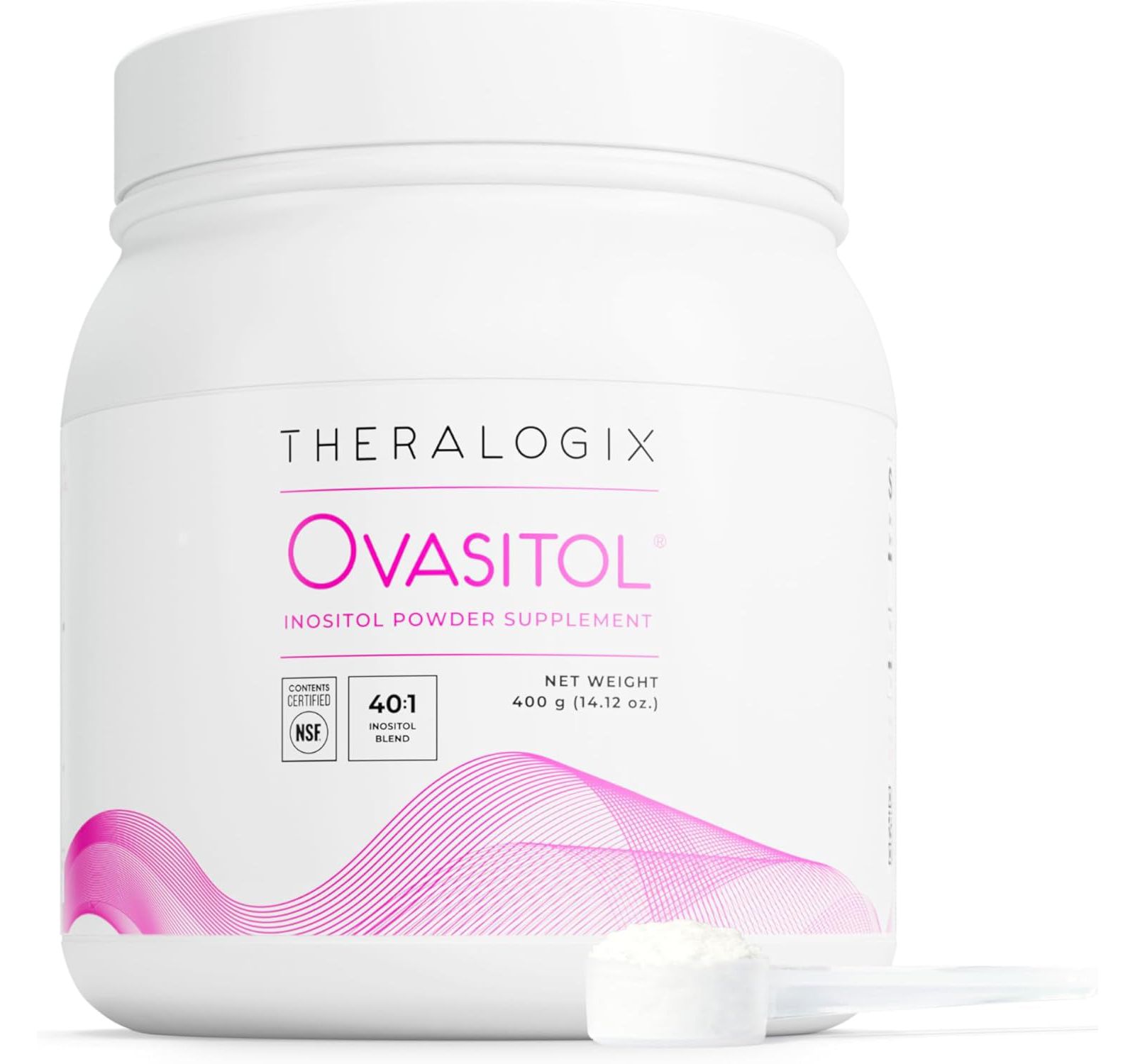 Порошок Theralogix Ovasitol Inositol, 90-дневный курс, Myo-Inositol и D-Chiro Inositol для гормонального баланса и поддержки функции яичников, 180 порций