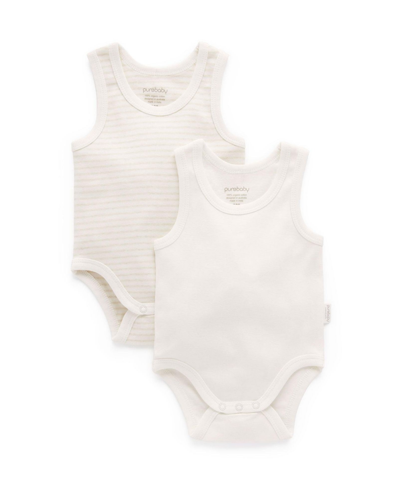 Purebaby боди из рифленого хлопка для новорожденных 2 шт.