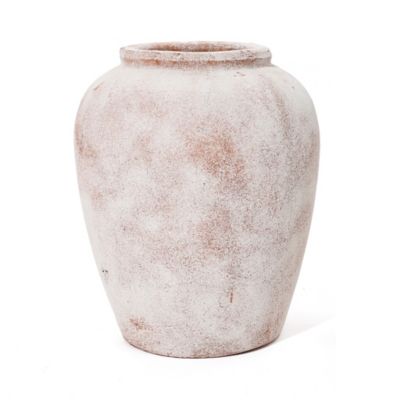 Ваза LuxenHome Marble Brown and White 12 Inch Tall Terracotta