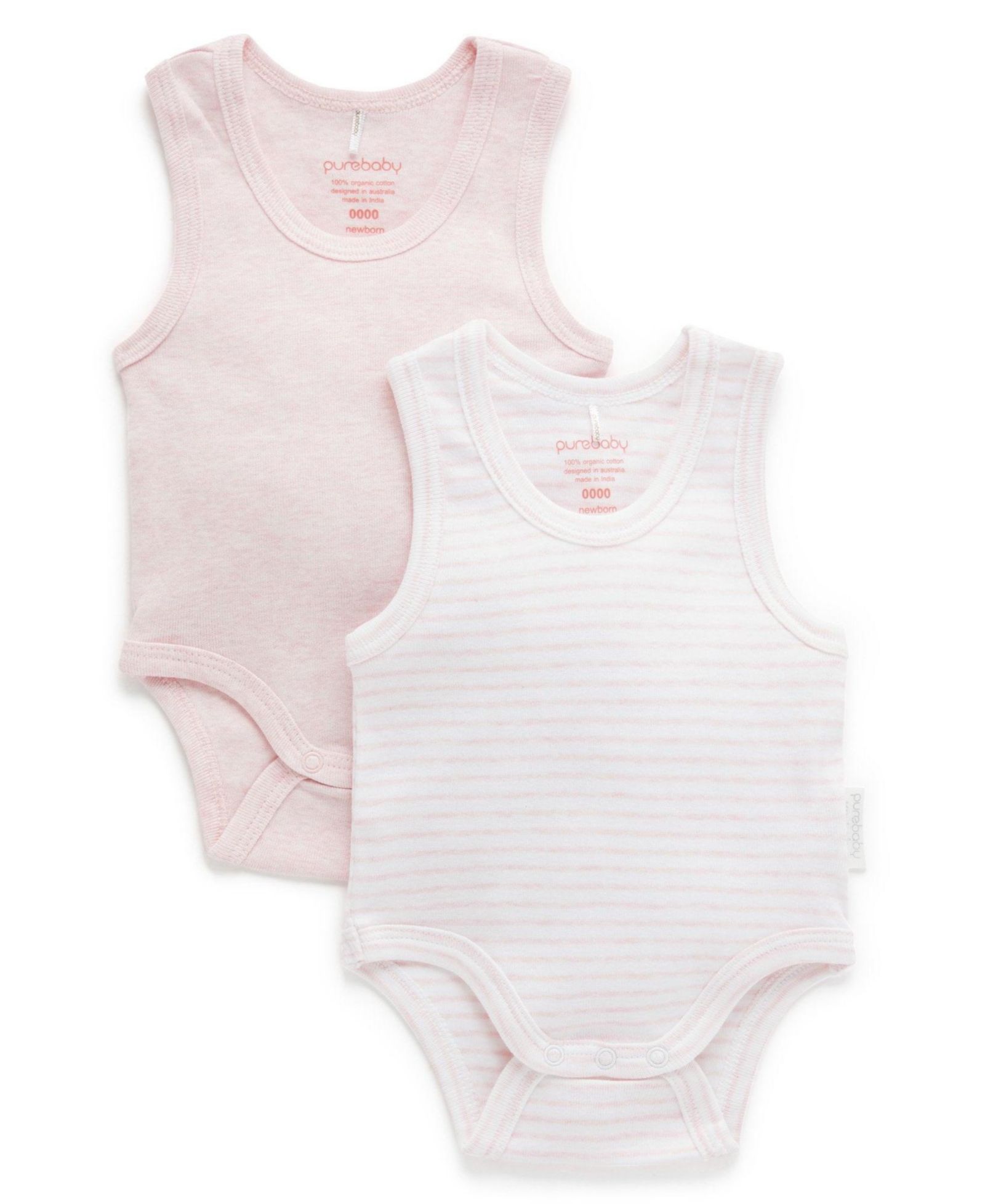 Детский боди Purebaby Rib 2 pack