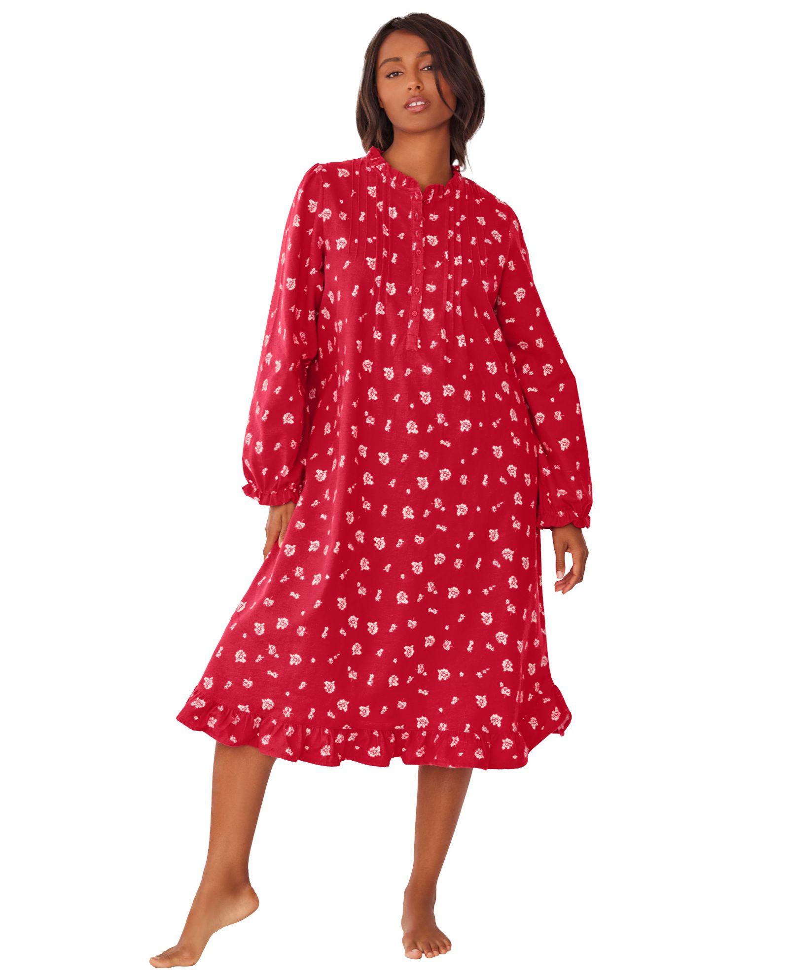 Only Neccessities Women's Only Necessities Cotton Flannel Print Short Gown