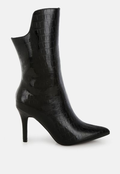 Женские ботфорты London Rag Kultrus Croco Stiletto Heel Mid-Calf