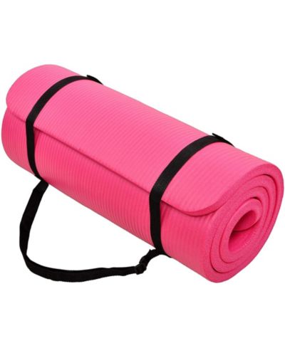 BalanceFrom коврик для йоги и фитнеса GoCloud, 1" Extra Thick, розовый
