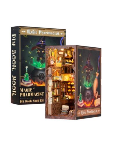 Cutebee Magic Pharmacist LED Light Book Nook Kit, 282-Piece Building Set, Ages 14+
