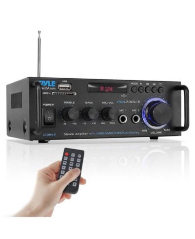 Pyle 2-Channel 100-Watt Bluetooth Stereo Power Amplifier