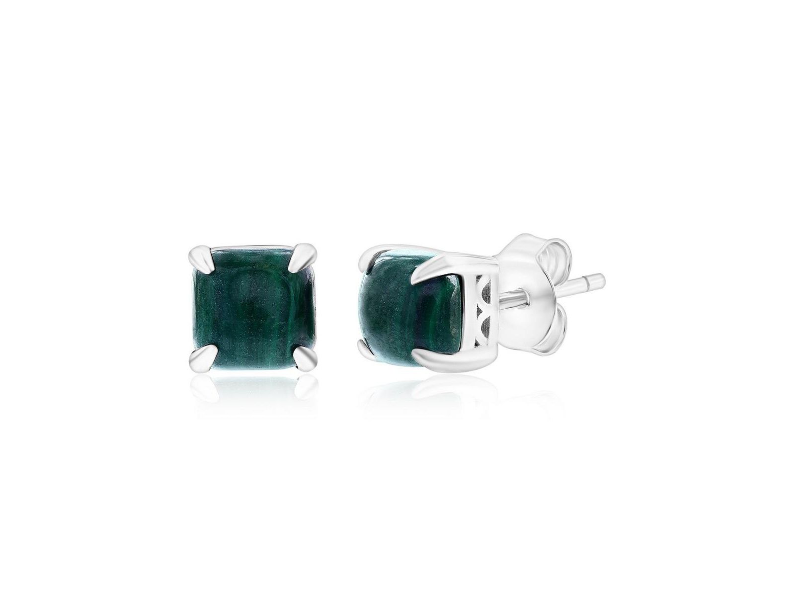 Caribbean Treasures серьги-гвоздики из стерлингового серебра 6mm Square (в наличии Larimar, Lapis, Malachite или Kyanite)
