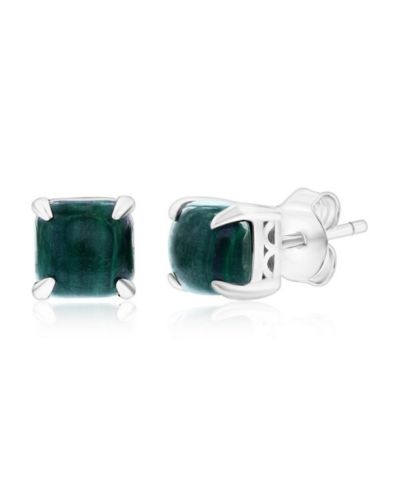Caribbean Treasures серьги-гвоздики из стерлингового серебра 6mm Square (в наличии Larimar, Lapis, Malachite или Kyanite)