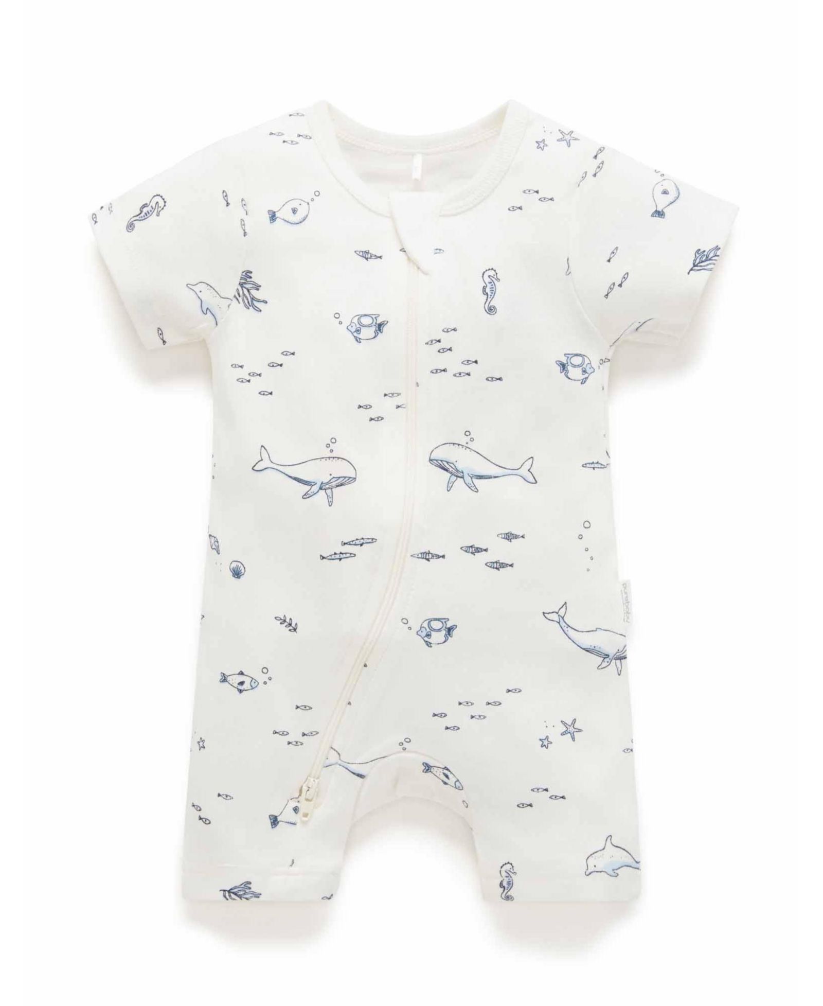 Детский комбинезон Purebaby Short Sleeve Zip Coveral для мальчиков