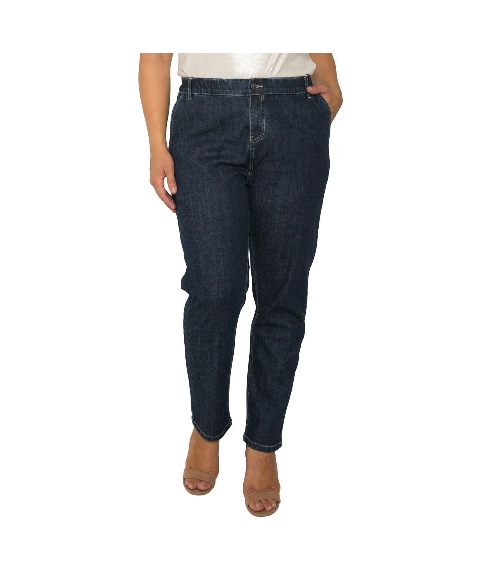 Женские джинсы Standards & Practices Elastic Waist High Rise Slim Straight Denim