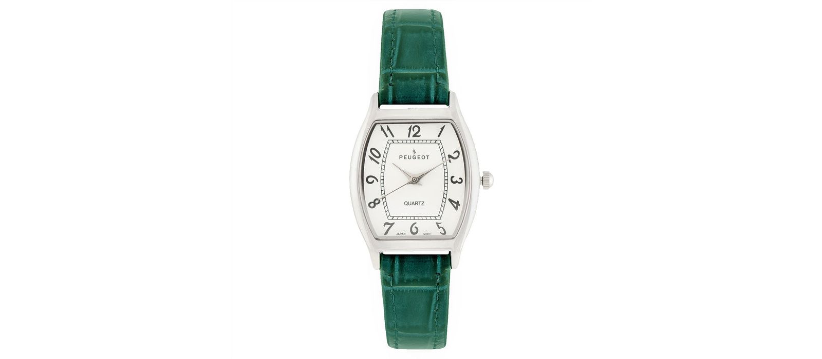 Женские часы Peugeot Cushion Shape Green Leather Band