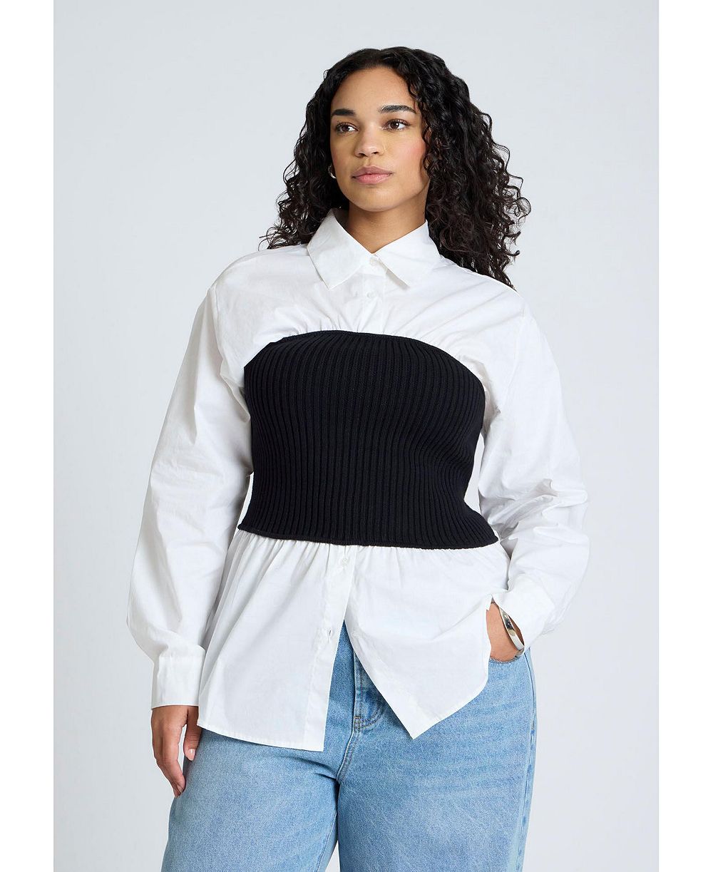 ELOQUII Женский топ Tube Twofer Plus Size из трикотажа