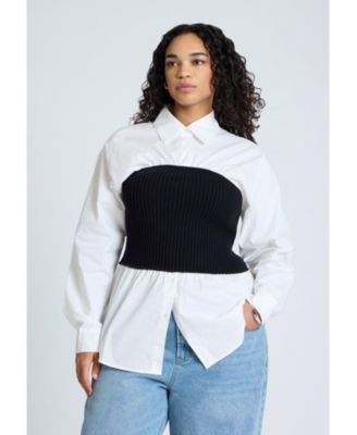 ELOQUII Женский топ Tube Twofer Plus Size из трикотажа