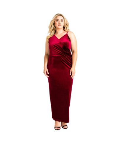 Standards & Practices Plus Size асимметричное бархатное платье макси