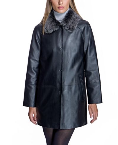 Женская кожаная куртка Julia & Stella by Maximilian с воротником Shearling