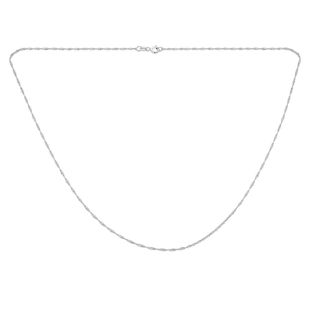 Ожерелье Bling Jewelry Singapore Rope Chain 020 Gauge из стерлингового серебра.925 Italian