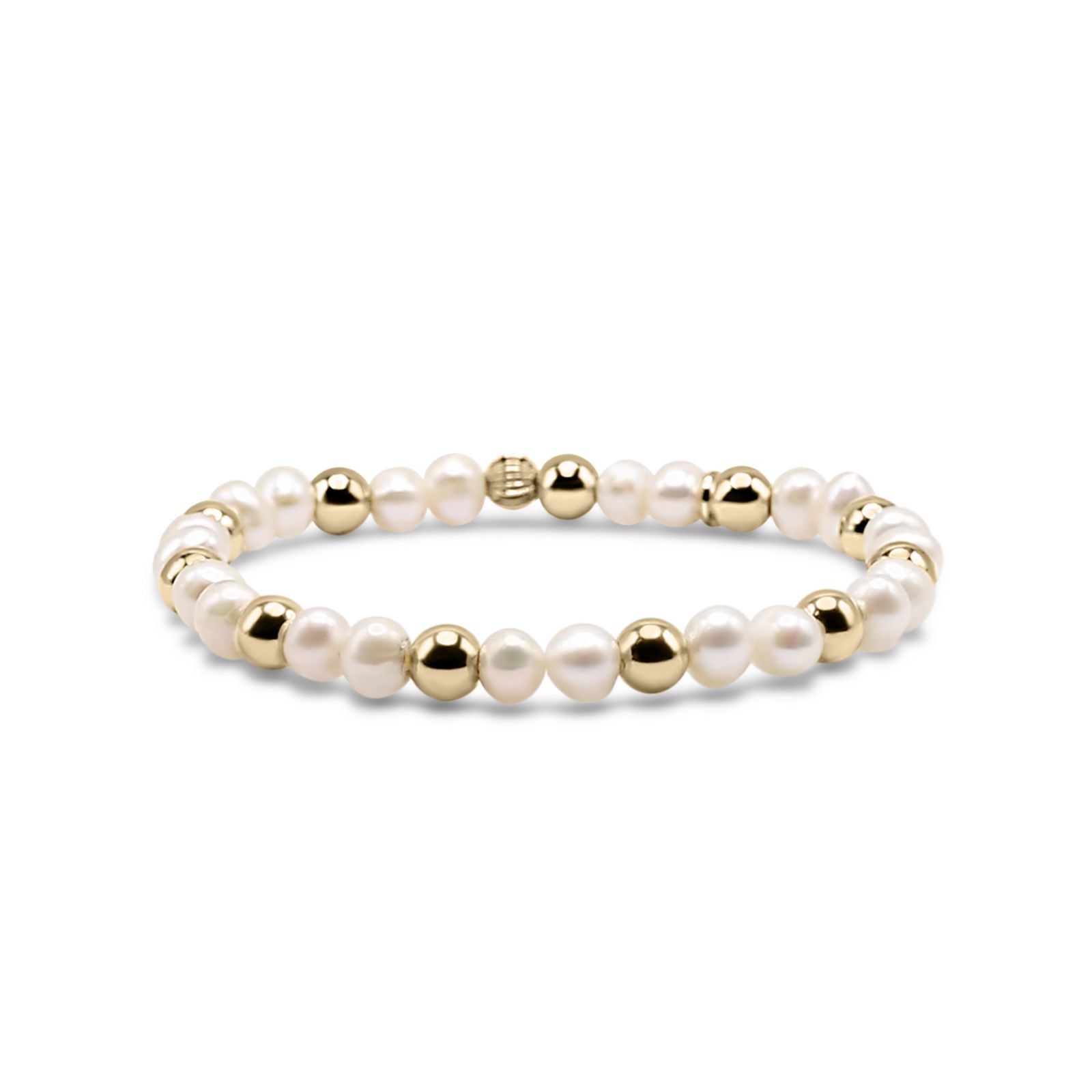 Растягивающийся браслет Bowood Lane Freshwater Pearl & 6mm Gold-Filled Ball