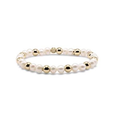Растягивающийся браслет Bowood Lane Freshwater Pearl & 6mm Gold-Filled Ball