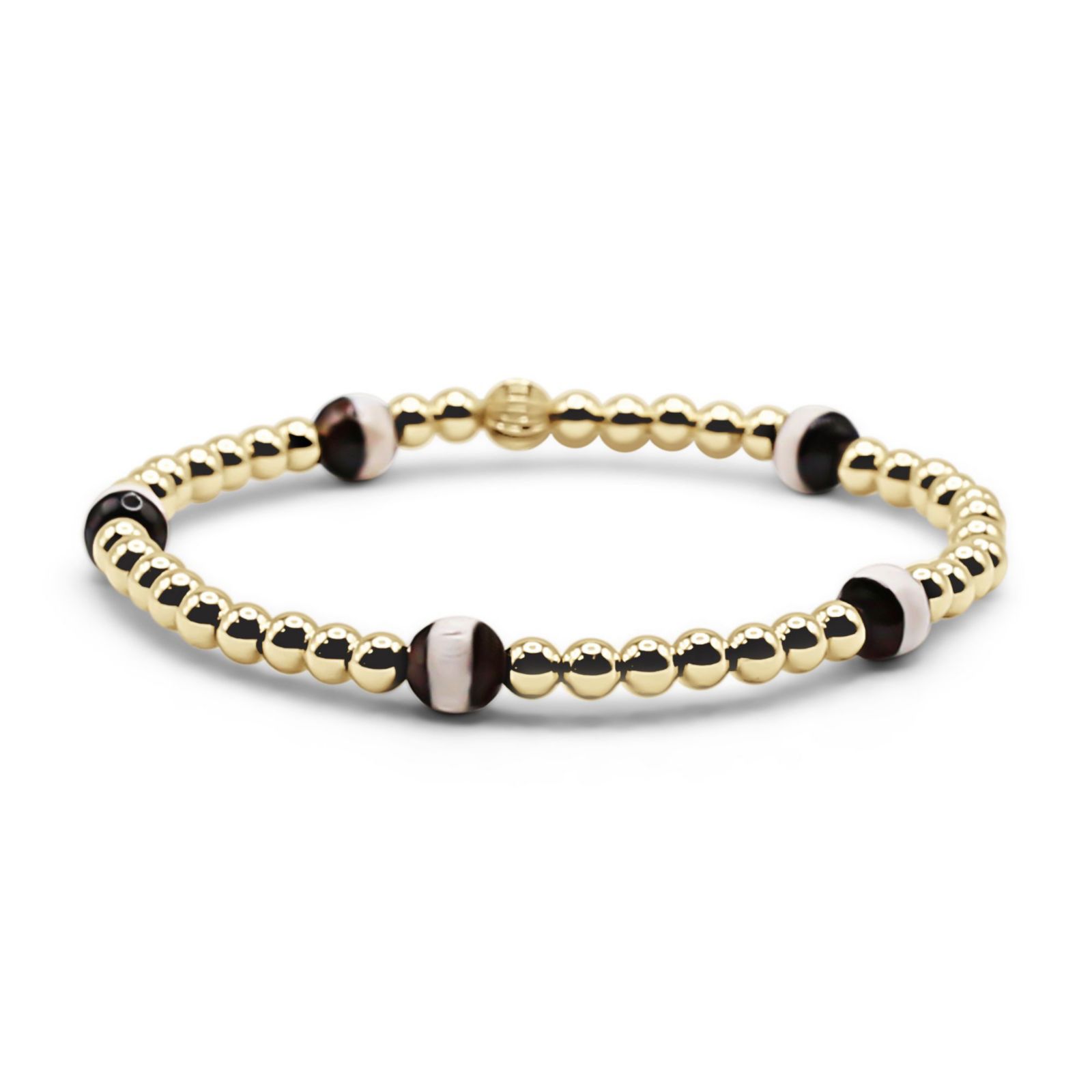 Браслет Bowood Lane Gold Filled Ball и 6mm Agate Bead Stretch, Non-Tarnishing