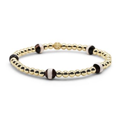 Браслет Bowood Lane Gold Filled Ball и 6mm Agate Bead Stretch, Non-Tarnishing