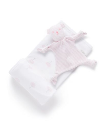 Набор Purebaby Baby Girl Bunny Swaddle & Snookie для новорожденных