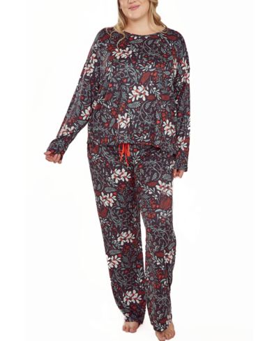 Пижамный комплект iCollection Plus Size Floral Print