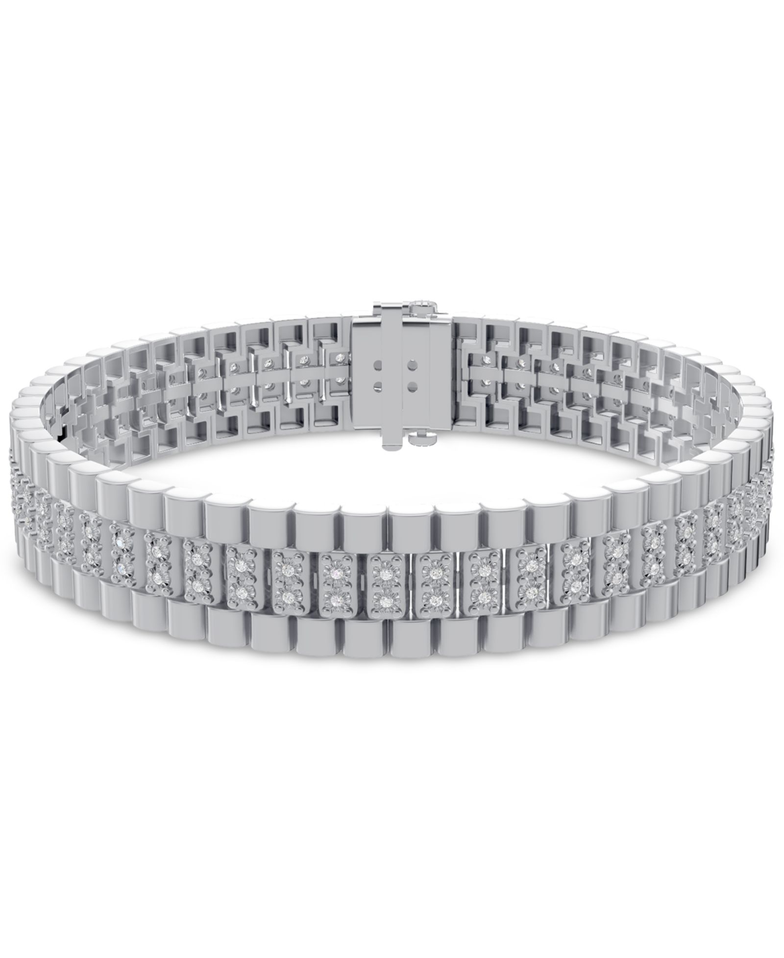 Мужской браслет Macy's с бриллиантом (1 ct. t.w.) из стерлингового серебра