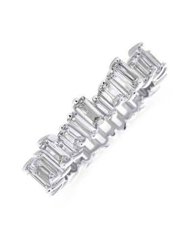 Свадебное кольцо Bling Jewelry CZ Zig Zag Baguette из стерлингового серебра с позолотой 14k