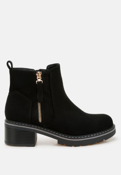 London Rag Womens Tigris Microfiber Zipper Boots