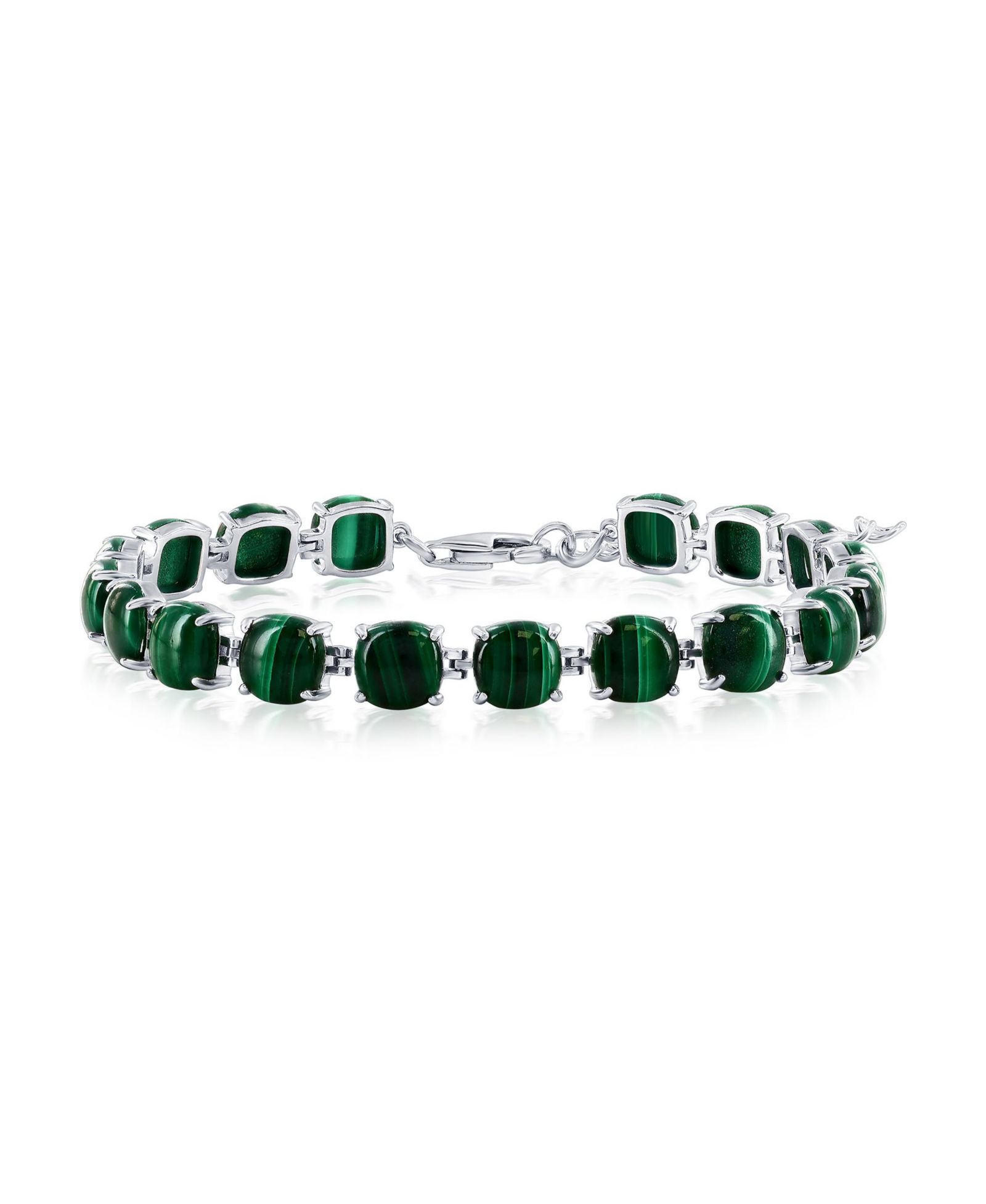 Caribbean Treasures браслет Tennis из стерлингового серебра 6.5mm 4-Prong (Larimar, Lapis или Malachite)
