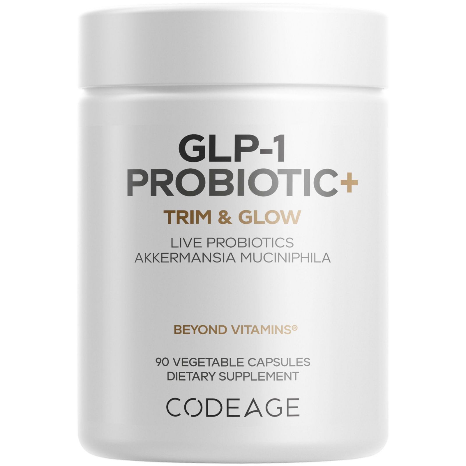 Codeage GLP-1 Probiotic+ - Akkermansia, Clostridium, Bifidobacterium, Chicory Inulin, 90 капсул