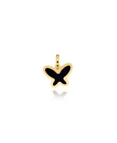 Подвеска The Lovery Onyx Butterfly Charm 14K Gold 11 мм