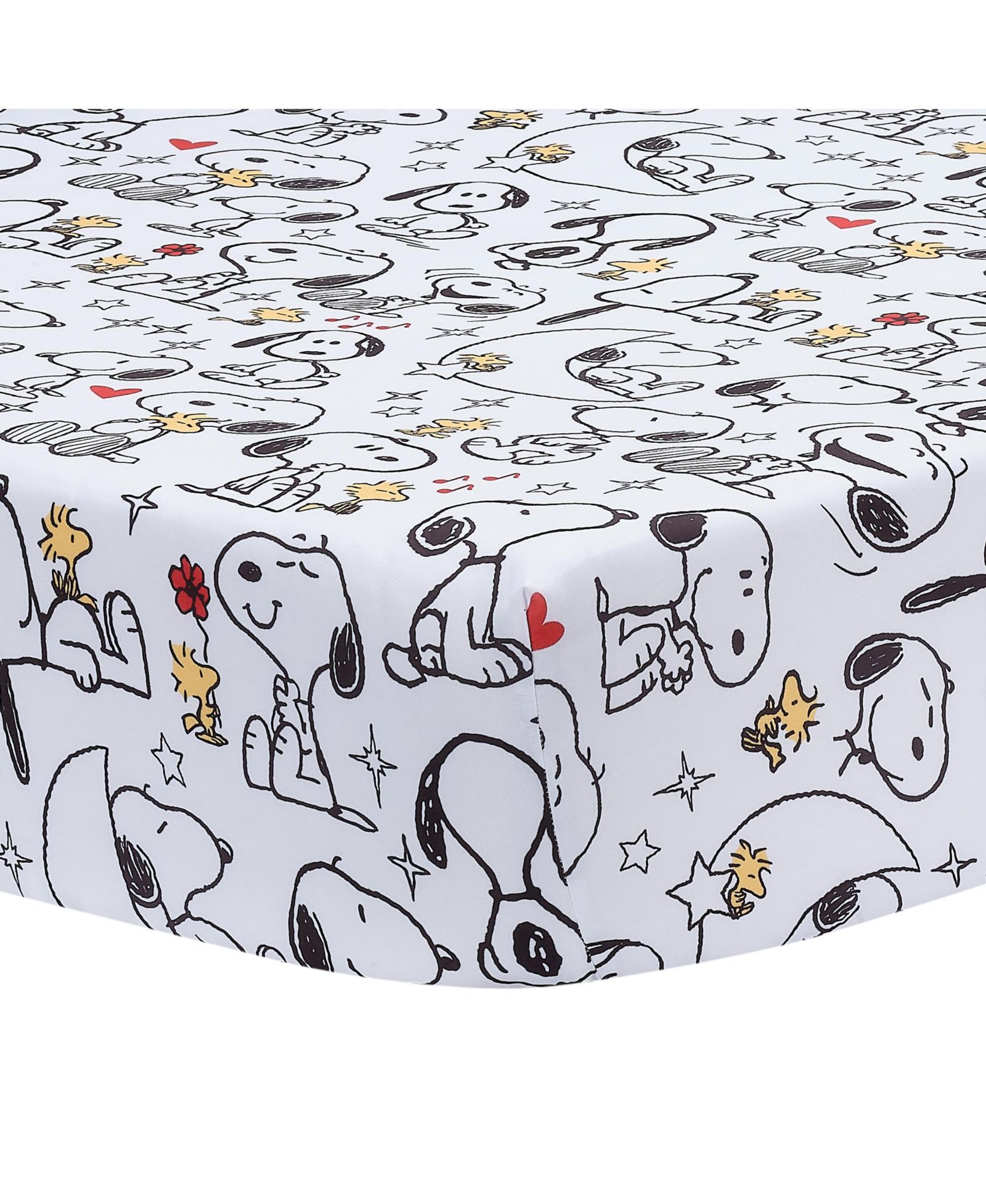 Bedtime Originals Детская натяжная простыня для кроватки Snoopy Love