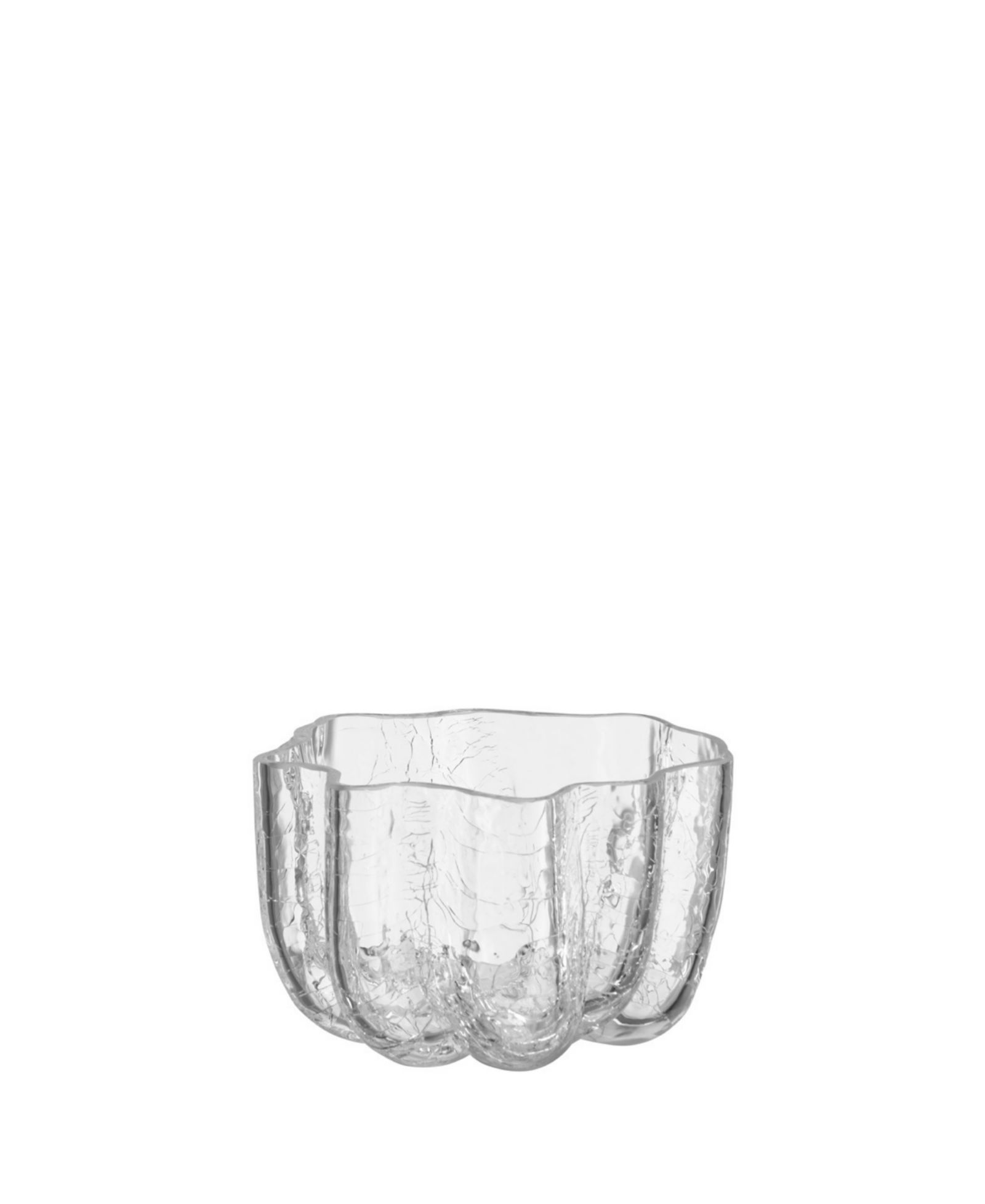 Стеклянная чаша для свечей Kosta Boda 3.8" Crackle Crystal