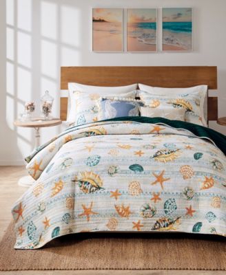 Greenland Home Fashions Kona Coastal Paradise Reversible 3-Pc. Quilt Set, King