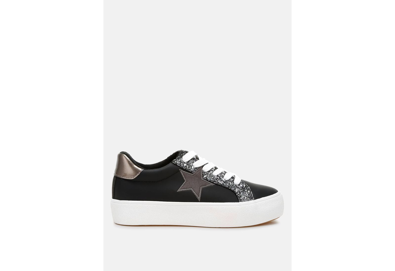 London Rag Women's Merida Glitter Patch Chunky Sneakers